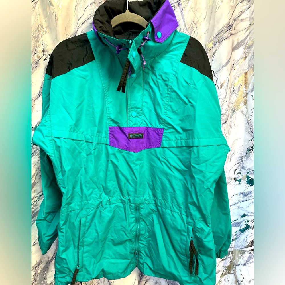 Vintage 90’s Columbia Pull over Gorpecore  ski parka Hood in Collar Technical M